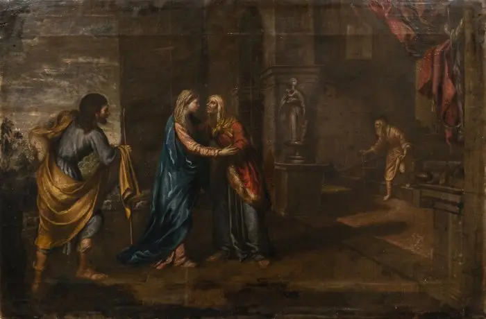 Escuela Italiana (XVII-XVIII) - La Visitación de la Virgen María a Santa Isabel