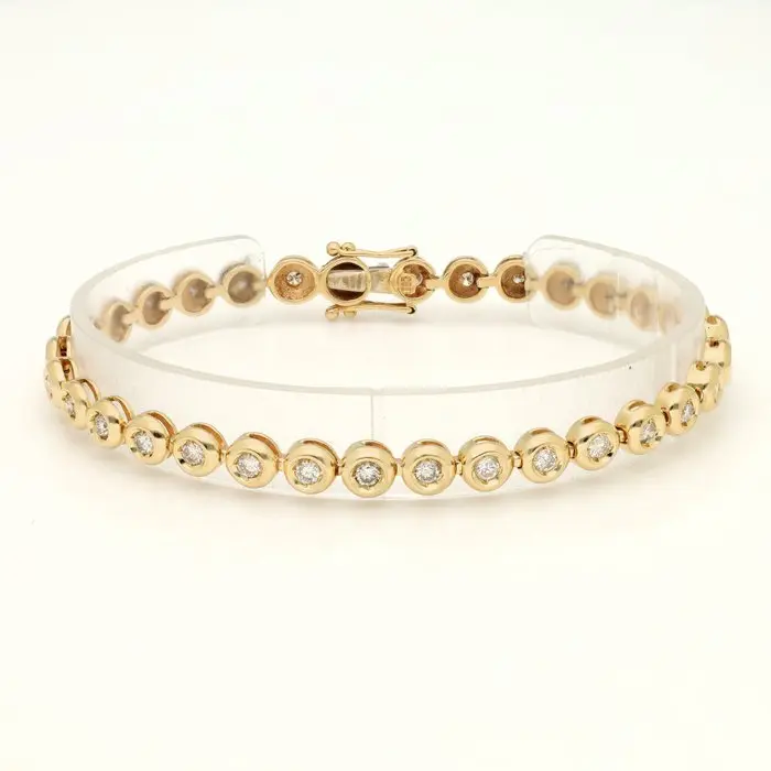 Bracelet - 14 kt. Yellow gold Diamond (Natural) - Tennis