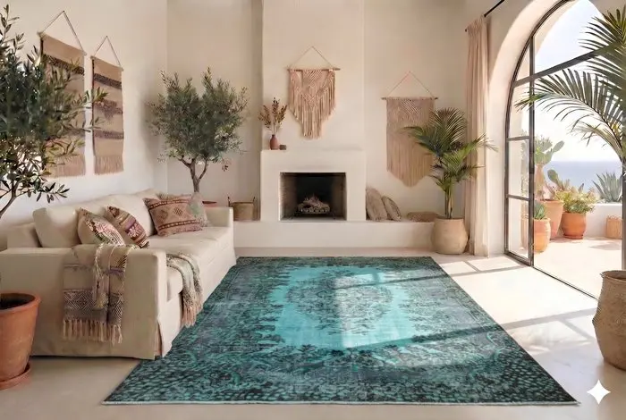 Turquoise vintage - Rug - 310 cm - 185 cm - √ handmade √ certificate