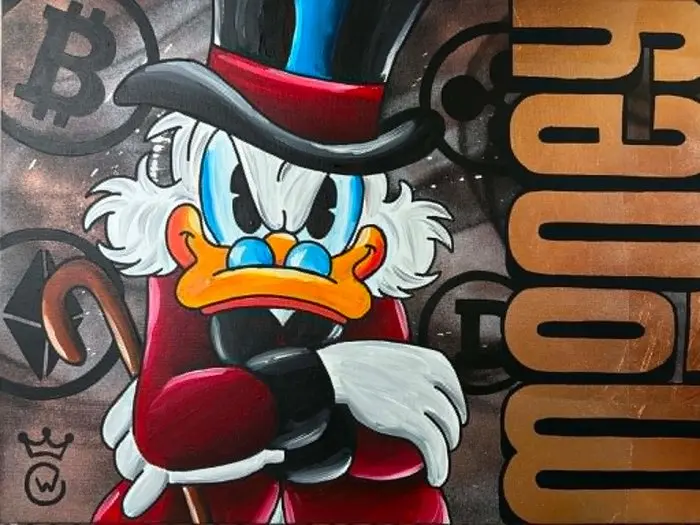 Xavier Van Walsem (1980) - Scrooge mcduck Money rose gold leaf handpainted 1/1