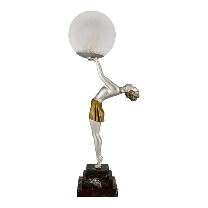 Enrique Molins Balleste - Lamp - Art Deco lamp of a dancer with a ball