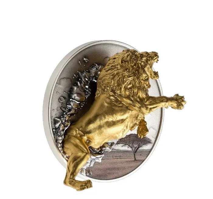 Burundi. 100 Francs 2026 Lion Dynamic Dimension 5 Oz, (.999)