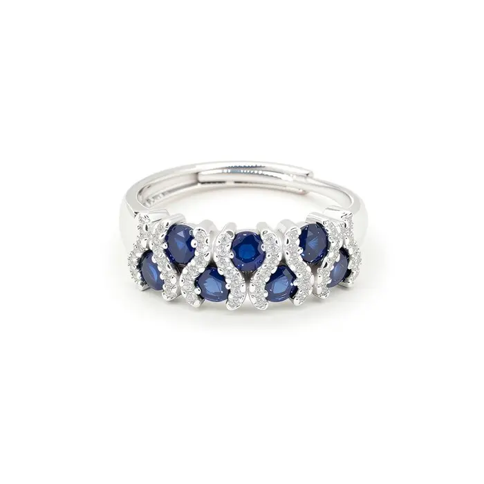 No reserve price - Ring Gold-plated Sapphire - Topaz - 18kt Gold Plated