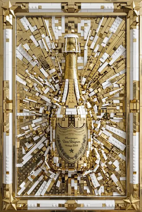 Artxlife - Luxurious Golden Lego Dom Pérignon Explosion