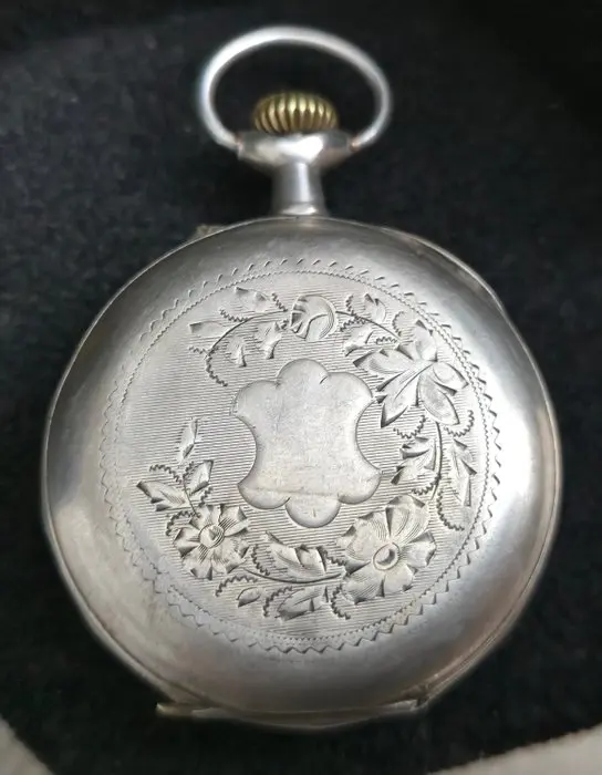 Reloj de bolsillo antiguo - pocket watch plata maciza solid silver - 1900-1949
