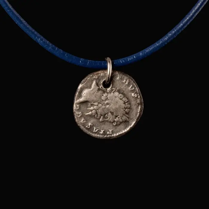 Ancient Roman Silver Septimus Severus Amulet Pendant...