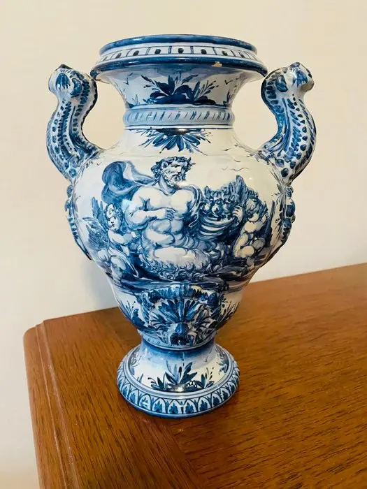Vase - maiolica - Large Albisola Vase