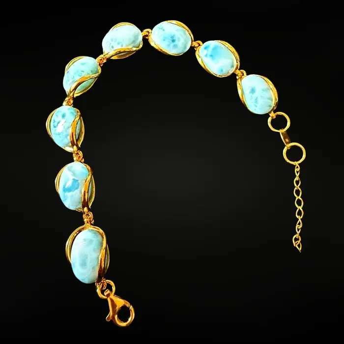 Luxury Larimar Bracelet - Caribbean Treasure Jewellery- 23 g - (1)