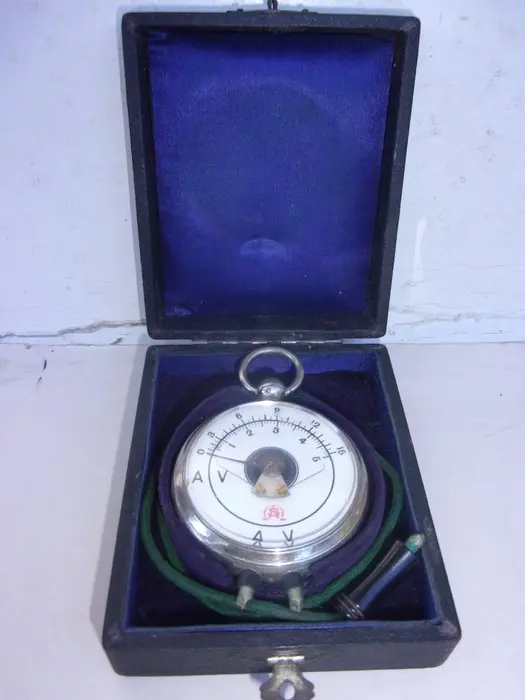 AS Voltmeter "pocket watch" - Argentan - 1910-1920