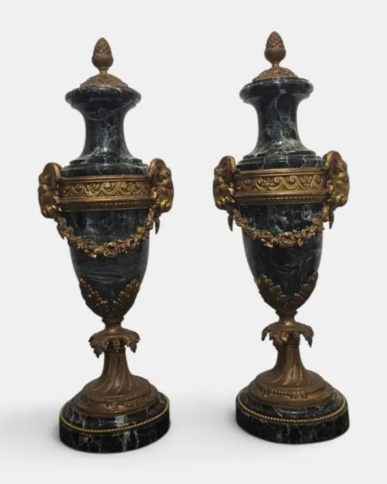 Vase - Marble, Bronze - Pair of vases
