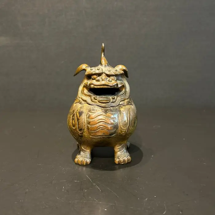 Incense burner - Bronze - Bronze lion censer