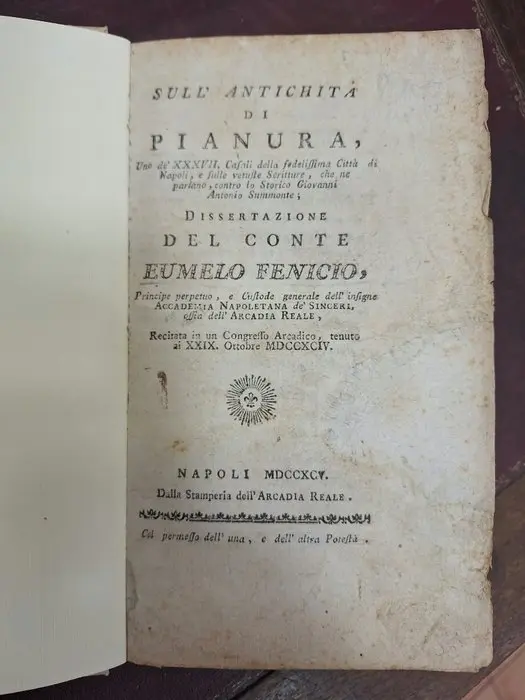 Eumelo Fenicio - Sull'antichità di Pianura uno de' XXXVII...