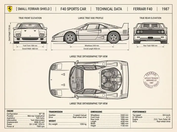 Shmidt.Art - Ferrari - F40 SPORTS CAR - 1980s