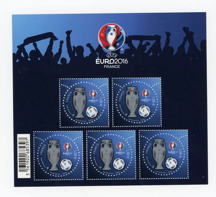 France 2016 - Rare UEFA block €1 - Yvert bloc n°137
