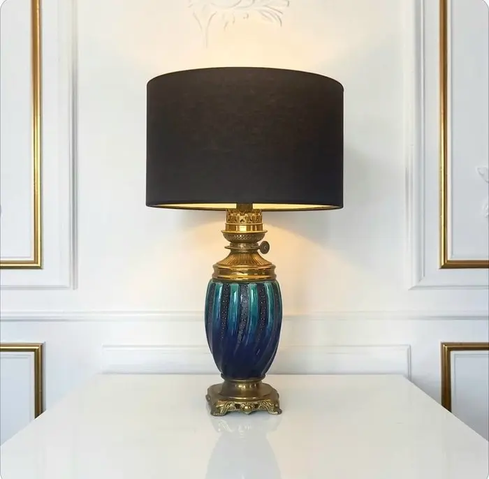 Lamp - Antique - In the style of Théodore Deck - Glazed faience