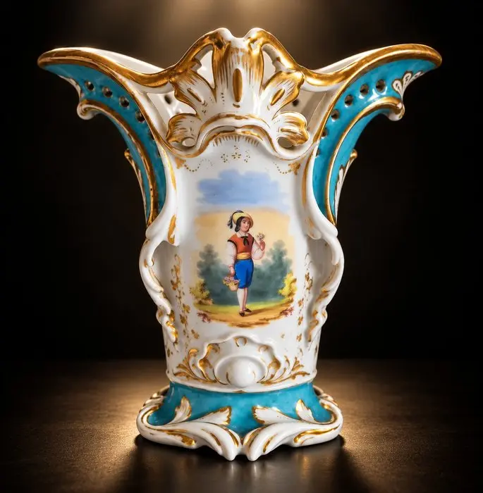 Jacob Petit - Vase - Rococo Revival - hard-paste porcelain - Rocaille Vase