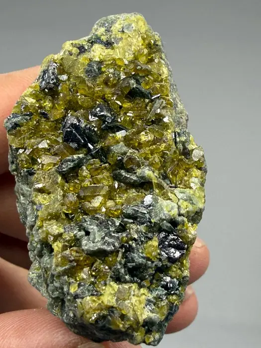 Magnetite with Vesuvianite on matrix Specimen- 70 g - (1)
