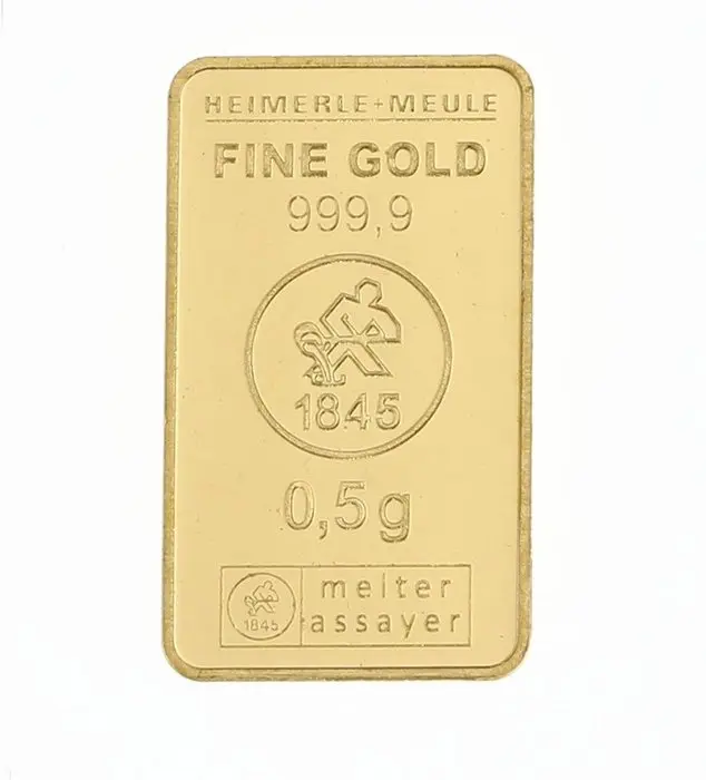 0,5 gram - Gold .999 - Heimerle + Meule, Germany (No reserve price)