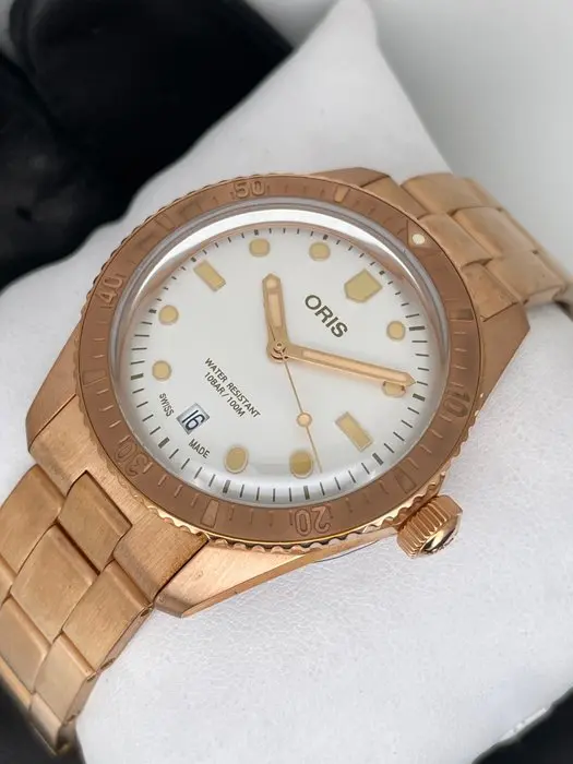 Oris - Divers Sixty-Five Automatic Date White Star Bronze...
