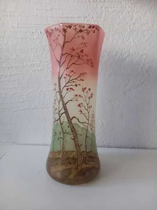 François-Théodore Legras - Vase - Forme Toul - Glass - Autumn lakeside