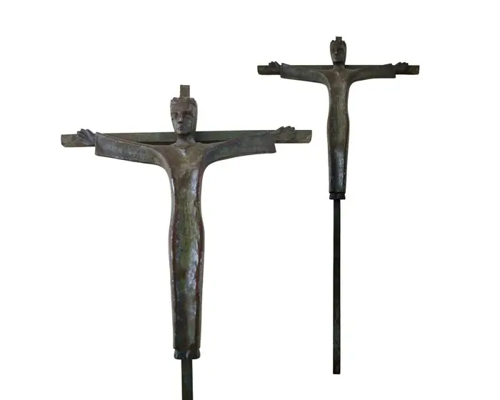 Hubert Van der Donckt (1936-1996) - Solid bronze crucifix...