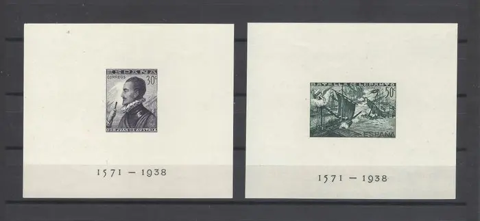 Spain 1938 - Lepanto Hojitas without teeth - Edifil 864/65