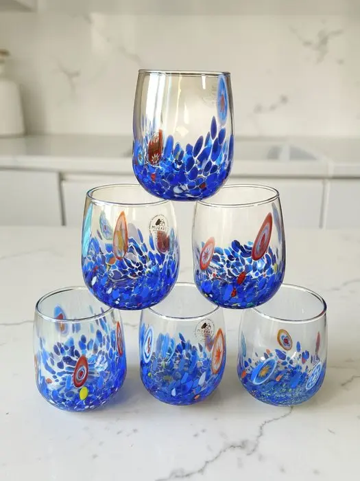 MurArt - Drinking set - Glass - Set of six glasses - Millefiori Murrine