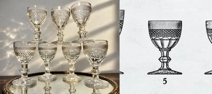 St. Louis - Drinking set (7) - Trianon - Crystal