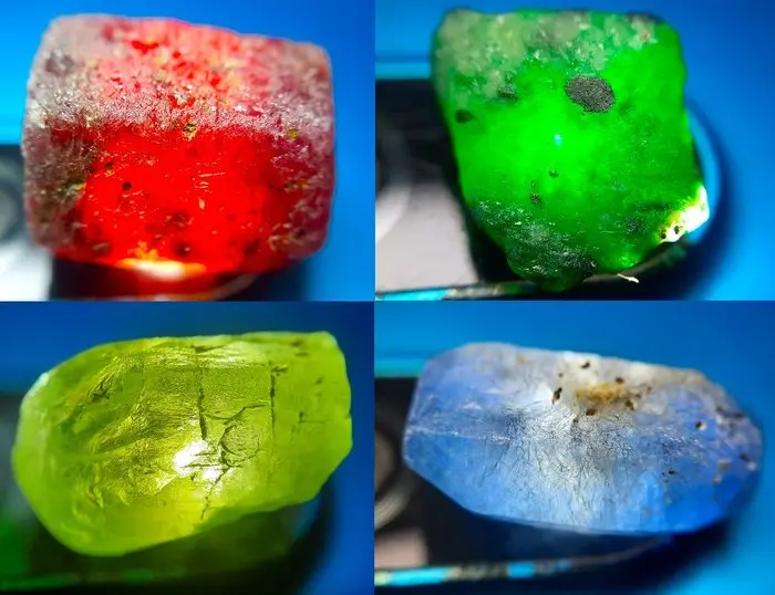 POKER GEMS - 44.6 cts - Natural Emerald, Ruby, Sapphire, Peridot Rough- 8.92 g