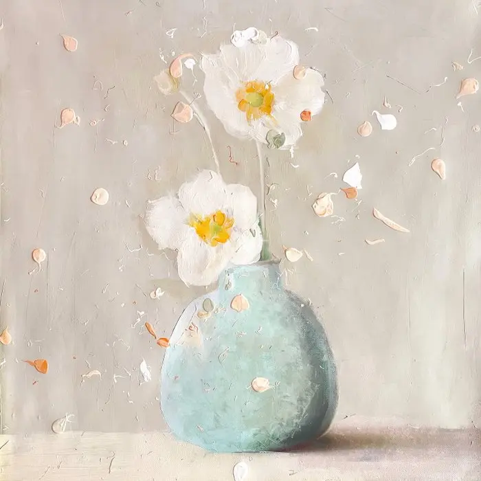 Dario Moschetta - Soft Grace | Original Acrylic Painting on Canvas | 40x40cm
