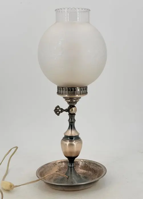 Table lamp - Silvered bronze - Quinqué