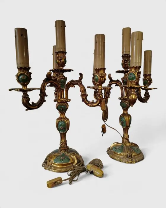 Candelabrum (2) - Gilt bronze
