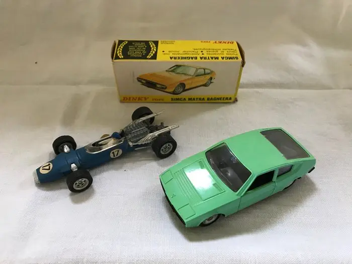 Dinky Toys 1:43 - Model car (2) - 1417 Matra V12 F1 & 1454 Simca Matra Bagheera