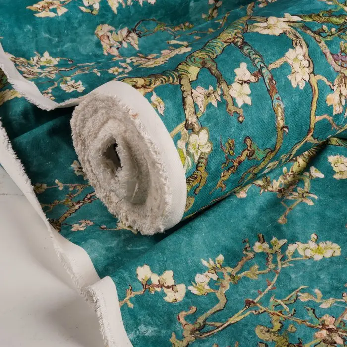 Panama cotton fabric 'Blossom Turquoise' – Inspired by...