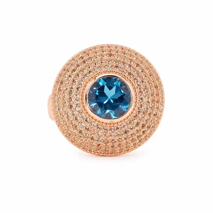 No reserve price - Ring Gold-plated Topaz - 18K Gold Plated