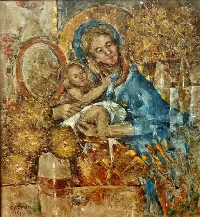 Felice Carena (1879–1966), Attribuito a - Madonna con bambino