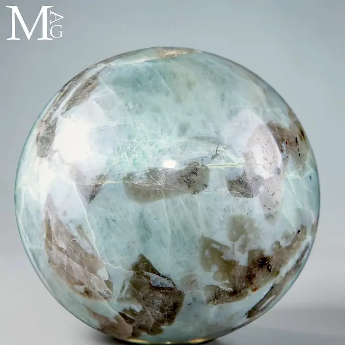 Green Amazonite with Smoky Quartz Inclusions - Massive...