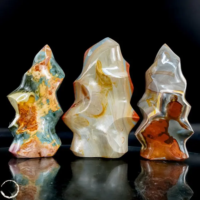 Natural polychrome jasper flames– Nature art in flowing form- 2211.39 g - (3)