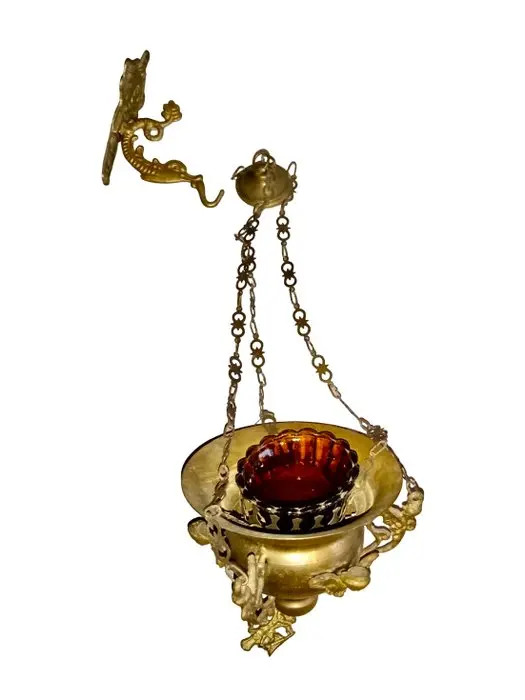 Sanctuary lamp - Brass, Glass