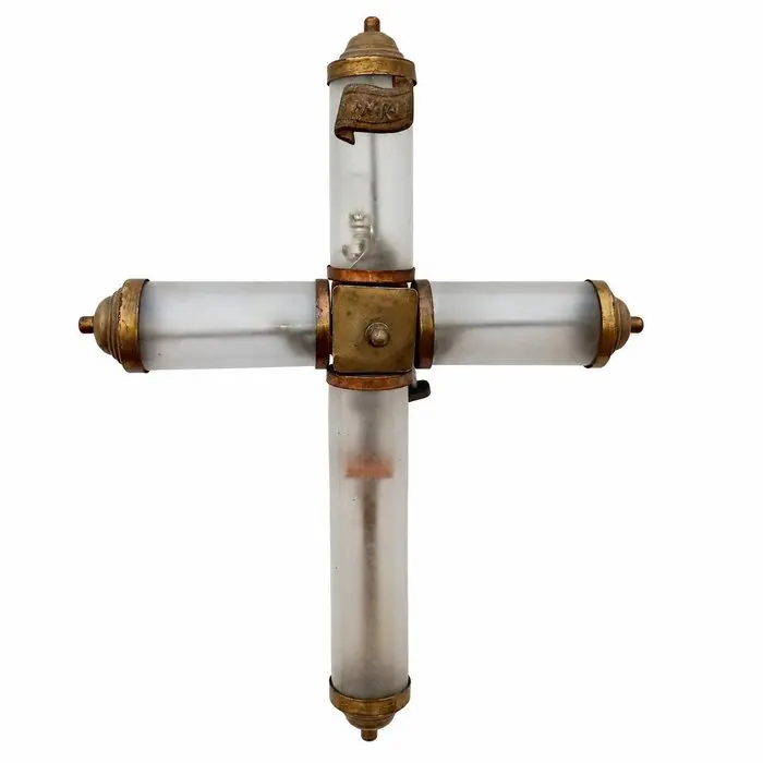 Art Deco Crucifix - Glass - 1910-1920 - 48 cm