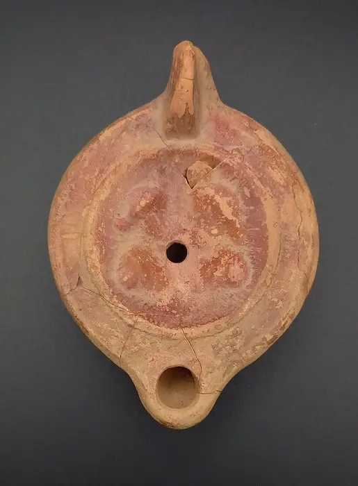 Ancient Roman Picture lamp with Isis and Serapis - 118 mm