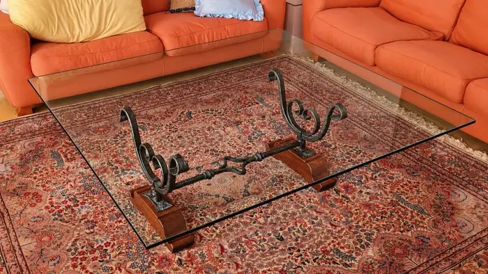 Centre table - Wrought iron - Glass