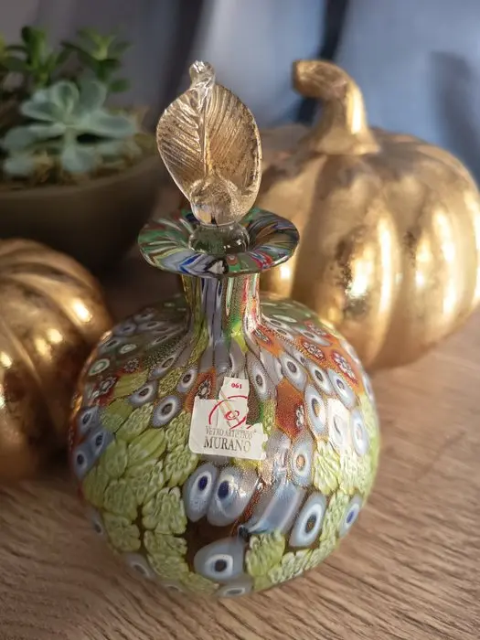 Perfume flask - Murano glass - Murrine with 24k gold leaf