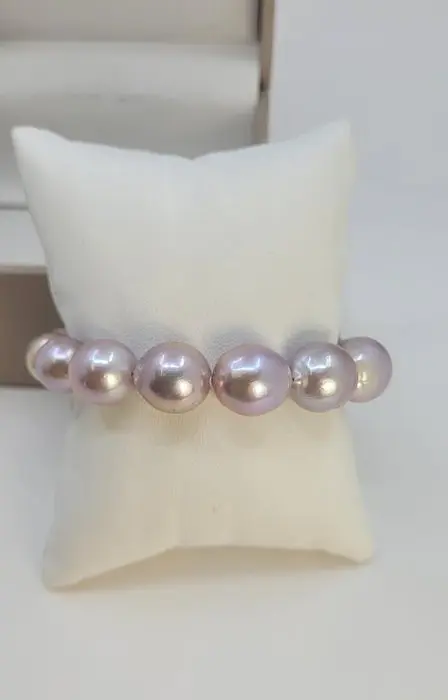 No reserve price - Bracelet 9.5x13.5mm Purple Edison pearls