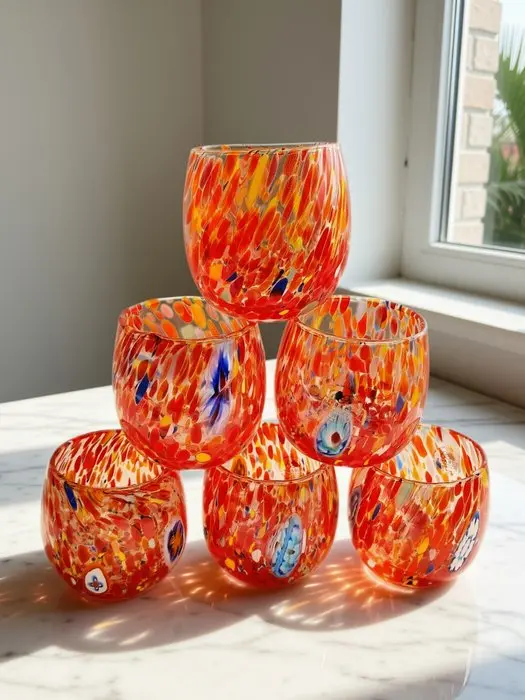MurArt - Drinking set (6) - Glass - Murrine Millefiori