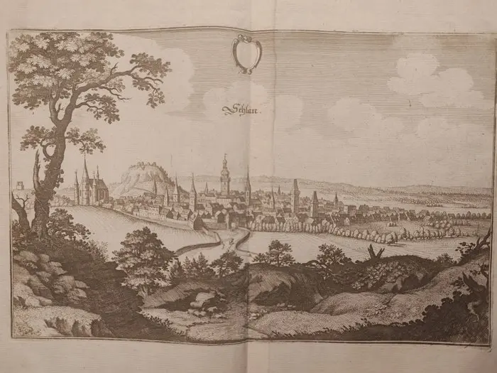 Czechia - Slaný (Schlan); Matthäus Merian il Vecchio (1593–1650) - Schlan