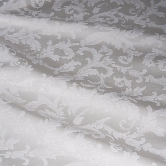 GCFabrics – Ivory White Damask Upholstery Fabric with...
