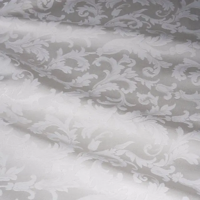 GCFabrics – Ivory White Damask Upholstery Fabric with...
