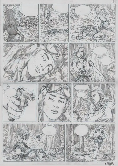 De Luca, Giuseppe - 1 Original page - Buck Danny - Lady X ( Jane Hamilton)