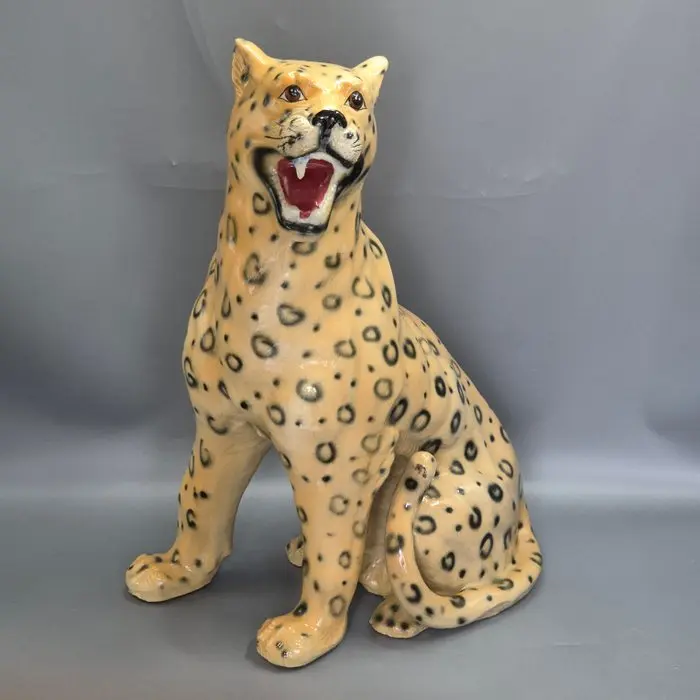 Große Vintage Keramikfigur – Leopard Gepard - Figure - Ceramic